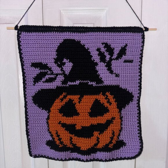 Handmade Other - Handmade Tapestry Crochet Halloween Pumpkin